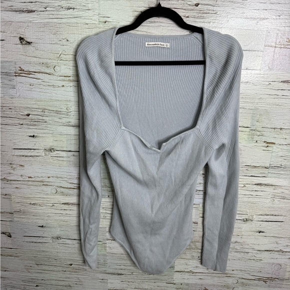 Abercrombie & Fitch Knit V-Neck Sweater Bodysuit blue size xl NWT - Picture 1 of 11